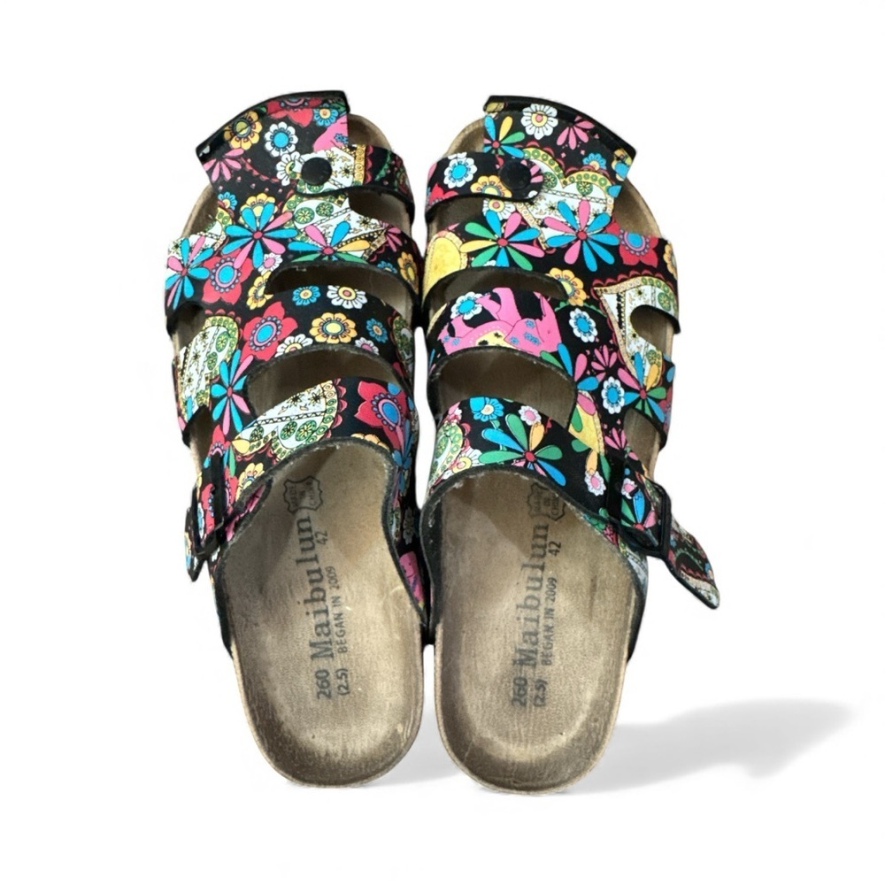 Maibulun Women’s Size 11 Colorful Artsy Flat Sandals Boho Festival Beach Vibes - Picture 2 of 7